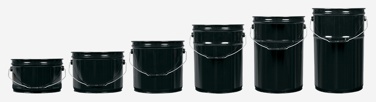 5 Gallon Steel Pail, Open Head, UN Rated, Lever Lock - Black - Best  Containers